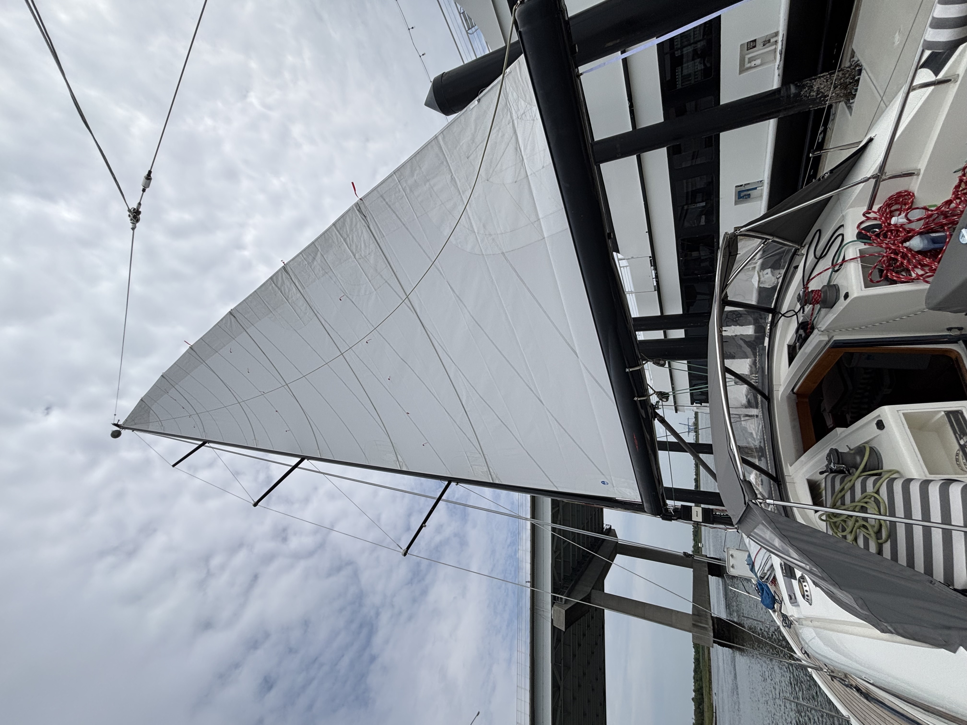 In-boom furling system installation on sailboat by SC Yachting, Charleston SC